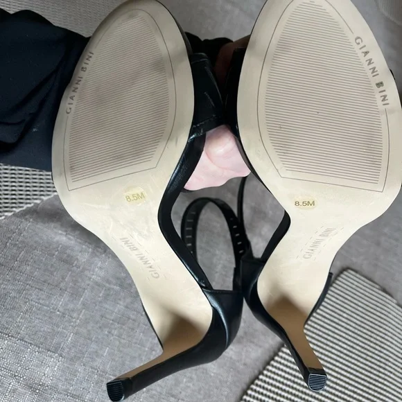 Gianni Bini Black Stiletto Heels with Textured Ankle Strap 8.5M EUC - Picture 14 of 14
